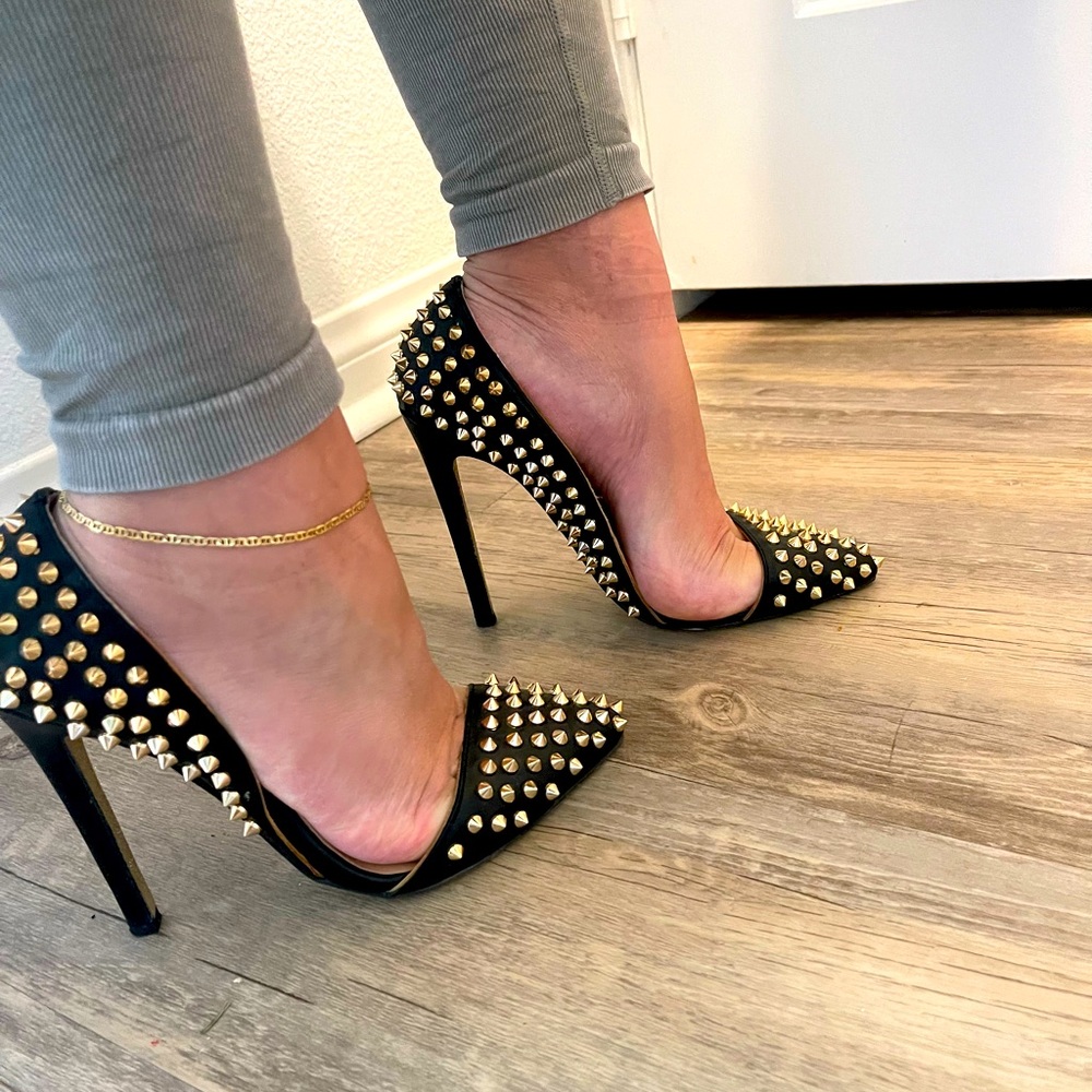 Gold studded heels - Louboutin Style
